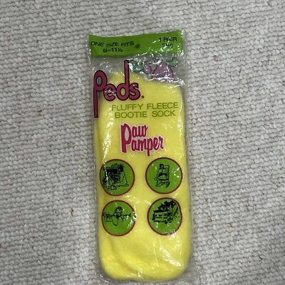 Calcetines botín vintage Peds 9 a 11,5 mullidos polar pata mimo acrílico nuevo amarillo Foto 1 de 4