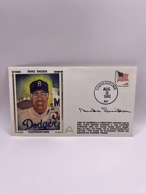 Duke Snider Signed 1980 First Day Cover FDC Envelope Cachet Beckett L4 - Image 1 of 3