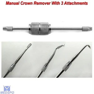 Removedor de corona manual con 3 puntas eliminación de puentes restauración instrumentos dentales - Imagen 1 de 5