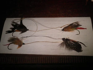 Vintage hand tied fishing fly. 4 of em - Picture 1 of 3