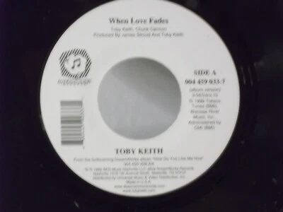 Toby Keith,Dreamworks,"When Love Fades",US,7"45,1999 PROMO,Juke box strips,Mint - Image 1 of 3