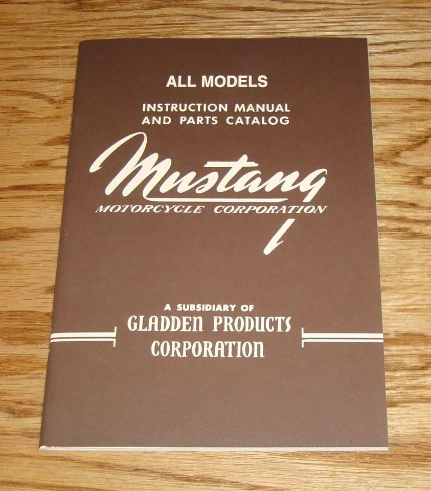 1947 1948 1949 Mustang Motorcycle All Model Owners Operator Manual Parts Catalog - Image 1 of 1