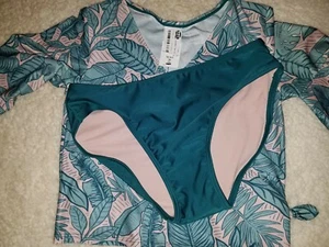 Art Class Girls 2 Piece Long Sleeve Floral Cute Swimsuit New with Tags XL 14/16 - Picture 1 of 4