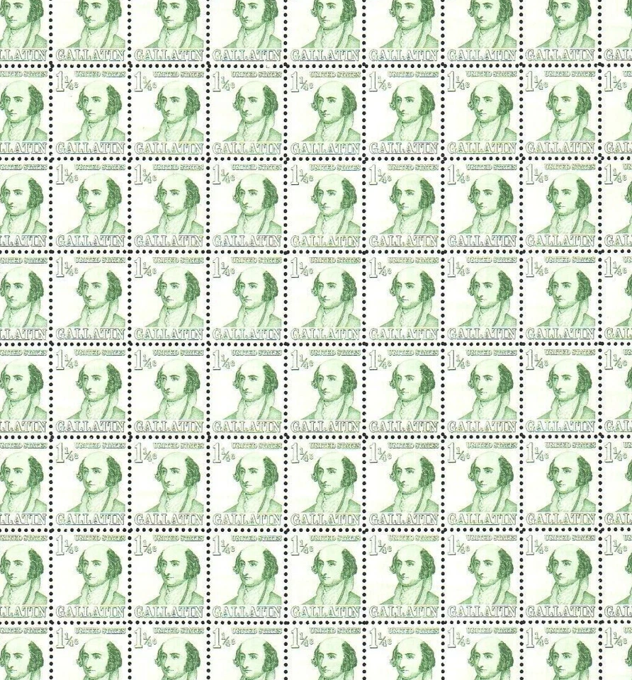 #1279 1 1/2 centavo Gallatin hoja completa como nueva de 100 sellos MNH OG Foto 1 de 1