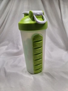 Pill Box with Water Bottle Portable Pill Organizer Bottle Vitamin Holder Travel - Picture 1 of 10