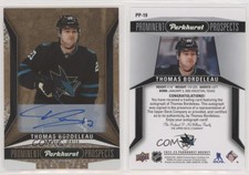 2022 Parkhurst Prominent Prospects Gold Thomas Bordeleau #PP-19 Rookie Auto RC