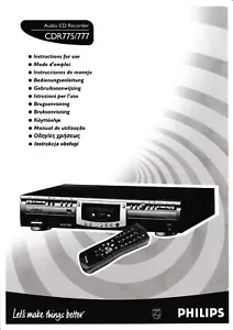 Bedienungsanleitung-Operating Instructions für Philips CDR 775,CDR 777 - Bild 1 von 1