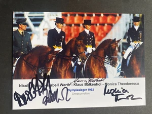 Olympiasieger 1992 Dressurreiten Team BRD komplett signed Foto 10x15 Autogramm - Picture 1 of 1