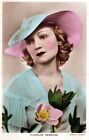 Florence Desmond handfarbige echte Foto-Postkarte - englischer Film und Bühnenschauspieler