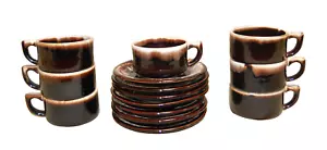 Pfaltzgraff Gourmet braune Tropfglasur flache Kaffeetassen & Untertassen 7er Sets C1131 - Bild 1 von 23