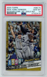 2020 Topps Chrome NEW YORK YANKEES /50 Gold Refractor Decades Best PSA 10 GEM!