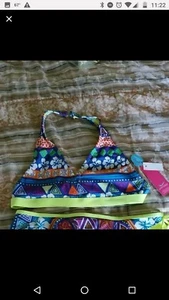 Jantzen Girls Two Piece Neon Yellow Swimsuit. Size 16. Free Shipping. New!! - Picture 1 of 2