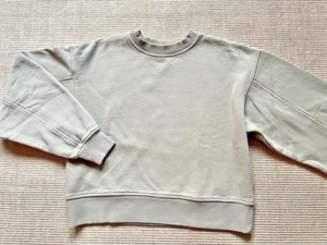 H&M Sweatshirt Graugrün kurz geschnitten weite Ärmel für Damen Gr.M - Bild 1 von 2
