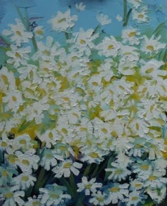 NEW ORIGINAL MARTIN STONE Wild Daisies West Cork IRELAND IRISH LIFE OIL PAINTING - Picture 1 of 1