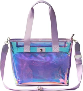 Irisierende Seifenblase durchsichtige Tragetasche mit Bonustasche, Stadion zugelassen, lila - Bild 1 von 4