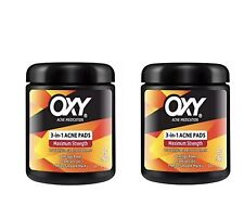 LOT OF 2 Oxy Maximum Action 3 In 1 Acne Treatment Pads 90 Count Each