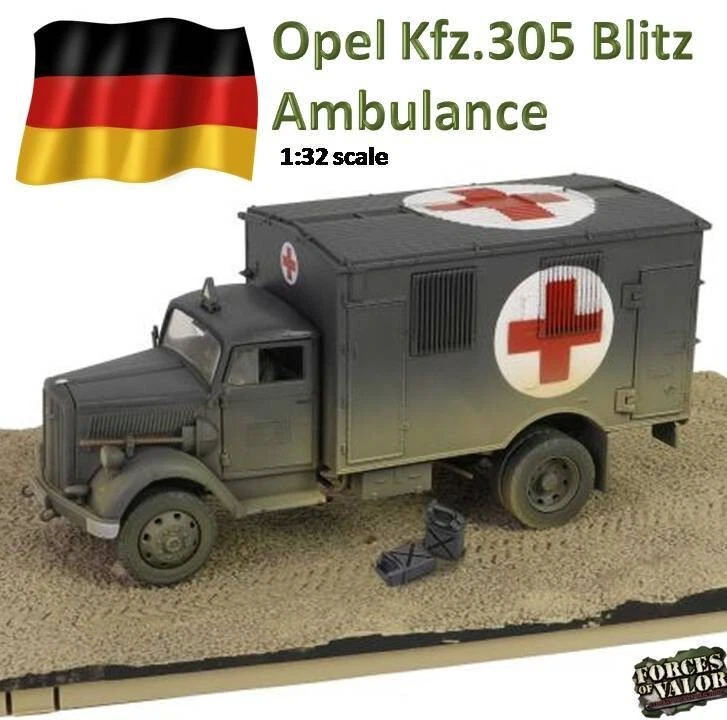 Forces Of Valor 1:32 801101B Opel Kfz.305 Blitz Ambulance German Army - Image 1 of 4