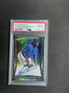 VLADIMIR GUERRERO JR 2018 Leaf Flash AUTO Autograph Blue PSA 10 Gem Mint 21/50 - Picture 1 of 2
