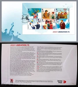 Jersey Stamps "Jersey Liberation - 75 Years" First Day Cover Souvenir Sheet 2020 - Picture 1 of 3