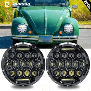 Pair 7" LED Headlights Hi-Low Beam&DRL Combo For 1967-93 VW Cabriolet Beetle - Picture 1 of 13