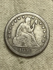 1856-O Seated Liberty Quarter Scarce Early Date Silver Scarce Type Very Fine VF - Picture 1 of 4