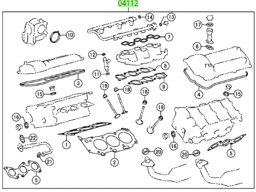 Juego de juntas de culata originales OEM OE Toyota Tundra 2010 4,0 L 1GRFE V6 Foto 1 de 1
