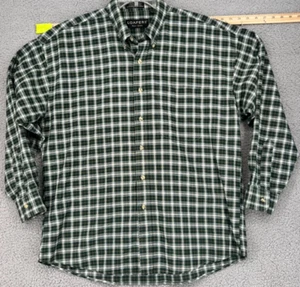 Loafers Reed & James Men's Green Plaid Wrinkle Free Button Down Size XL - Picture 1 of 10