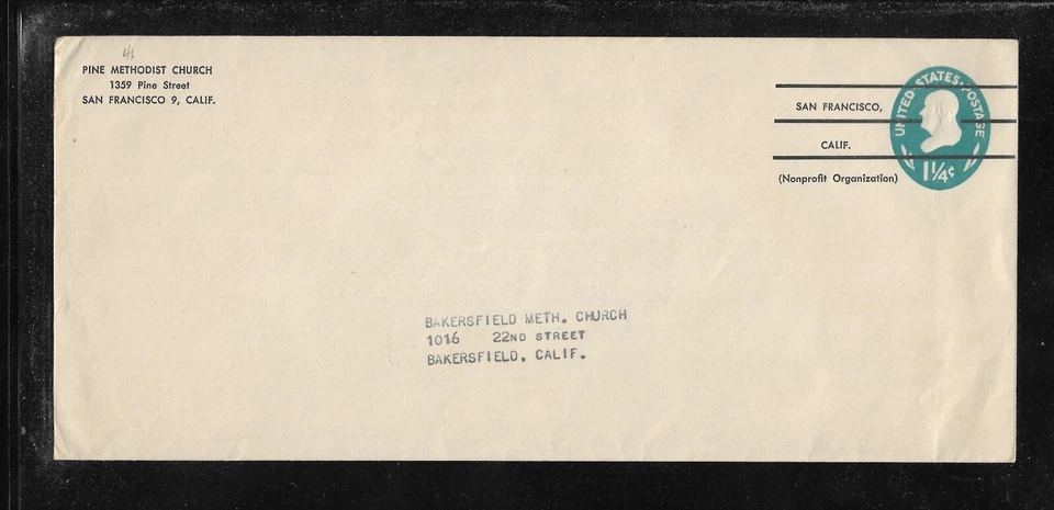 US Precancel Envelope: CA San Francisco - 3a7 1A 30 46; Used (Pine Methodist) - Image 1 of 1