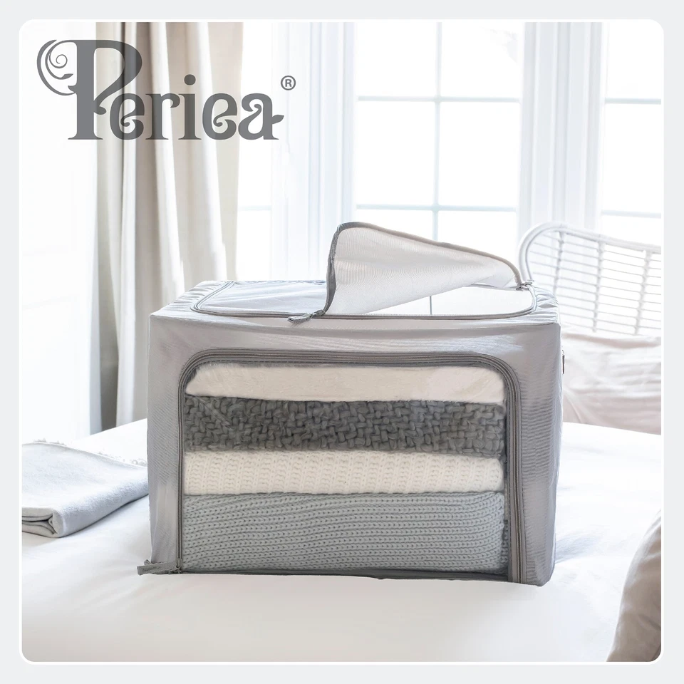 Periea - Beau - Collapsible Home Storage Boxes with Steel Frames - 5 Sizes - Image 1 of 4