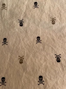 Lauren Ralph Lauren Skull & Crossbones Twin Flat Top Sheet Halloween - Picture 1 of 4