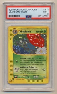 PSA 9 Pokemon Aquapolis Holo Rare SWIRL Vileplume H31/H32 MINT Condition! - Picture 1 of 2