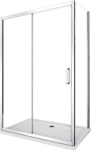 Box Doccia Angolare Parete Fissa Laterale E Porta Scorrevole Frontale Reversibil - Foto 1 di 12