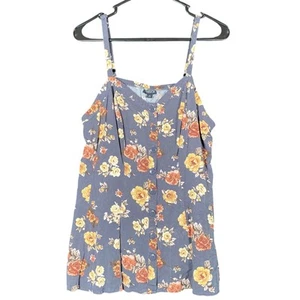 Torrid Womens Blouse Multicolored Floral Tank Flowy Sweetheart Button Accents 0 - Picture 1 of 10