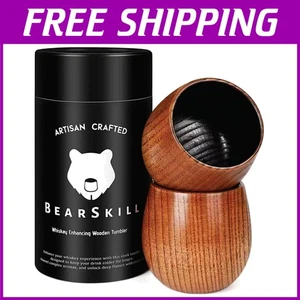 Whiskey Tumbler Gift for Men - Wooden Glass - Picture 1 of 8