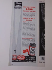 1946 BOND FLASHLIGHT BATTERIES  print ad - Picture 1 of 1