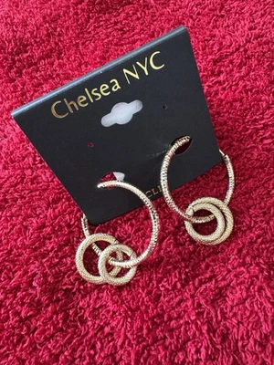 Elegantes Pendientes de Aro Oro Brillante Clip para Mujer Joyería de Moda - Nuevos Foto 1 de 4