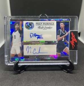 2022-23 Leaf Prep Pairings Dylan Harper Naasir Cunningham Blue Dual Auto /45 SSP - Picture 1 of 2