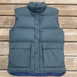 Vintage Eddie Bauer Weste Herren Medium Tall grün blau Wende Gänsedaunen - Bild 1 von 6
