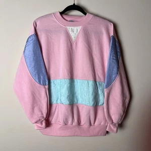Choices From Gitano Vintage Sweatshirt Blue Colorblock Small Medium - Picture 1 of 4