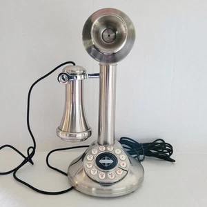 Crosley Vtg Świecznik Styl Telefon Telefon Przycisk Przewodowy telefon domowy MCM - Zdjęcie 1 z 10