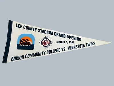1991 Minnesota Twins Vintage Lee County Stadium Grand Opening Pennant Series - Image 1 of 4