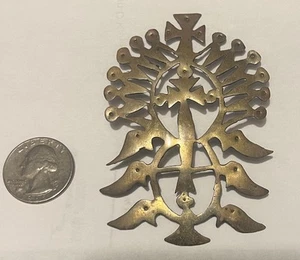 Antique Handmade Metal Brass Religious Art - Very Interesting Piece - Picture 1 of 6
