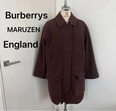 Burberry Vintage Wool Over Coat Brown Men's Fly front Buttons MADE IN ENGLAND - Image 1 of 4