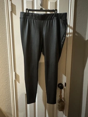 Torrid Black Faux Leather Pull On Legging Pants Plus Sz 2 2X - Image 1 of 4