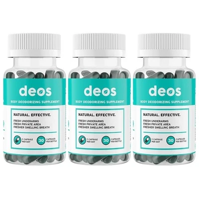 3PACK DEOS Internal Deodorant Supplement – Full Body Deodorizer - (30 Capsules) - Image 1 of 4