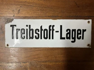 Treibstoff Lager, Seltenes Emailschild, Tolle Deko Hausbar, Ölkabinett, usw - Bild 1 von 7