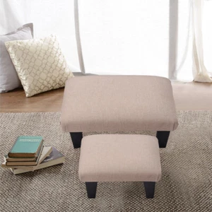 Rectangle Footstool Footrest Padded Stool Small Chair Pouffe Shoes Changing Seat - Picture 1 of 12