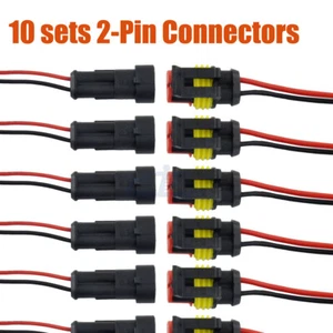 20X Car Waterproof Electrical Wire Cable Connector Male Female 2Pin Way Plug Kit - Picture 1 of 10