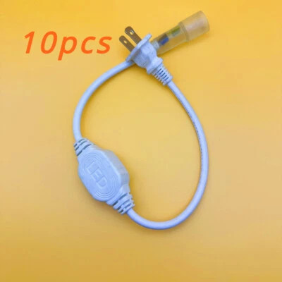 10pcs 110V/220V US Power Cord Connector Line for 360 Degree LED Neon Rope Lights - Image 1 of 4