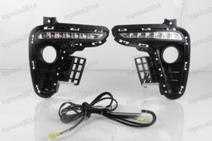 Pair LED DRL Daytime Running Lights Fog Driving Lamps For Kia Rio K2 2017-2018 - Picture 1 of 8